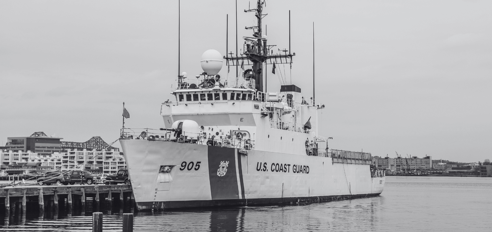 United States Coast Guard ship at dock