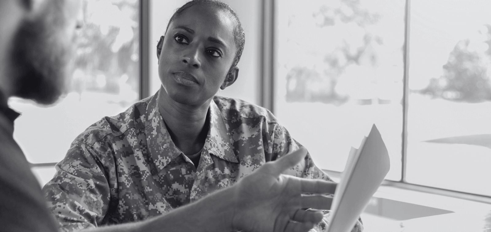 a soldier learns the assets of getting a personal military loan from a military bank